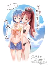 __miki_sayaka_and_sakura_kyoko_mahou_shoujo_madoka_magica_and_1_more_drawn_by_honwaka_shinshi__56cdd484fc5c9b9a83ec0b3419e13e5c