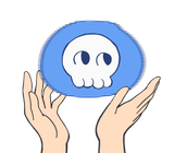 holding skull
