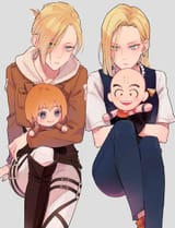 __android_18_armin_arlert_annie_leonhart_and_kuririn_dragon_ball_and_2_more_drawn_by_a_sngk__b97cb34dbd1d480397f3cf0005b62ee2
