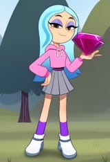 Andrea with a Chaos Emerald