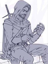 Eadric Durand Checking His Weapons
