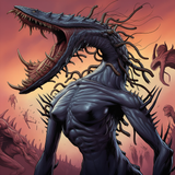 breasts, demon, realistic, rating_sensitive, no humans, hell, slim, long neck, t s-393407907