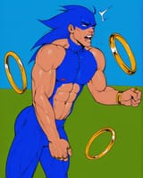 00175-2163876412-A manly sonic cries out in pain, gold rings, muscular, abs, pecs, manly jaw, ahegao, SL1Pplus