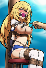 magnolia-baillon, ball gagged, nsfw, 1boy, disembodied hand, 1girl, shokuhou mis s-1225445068