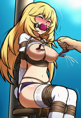 magnolia-baillon, ball gagged, nsfw, 1boy, disembodied hand, 1girl, shokuhou mis s-1225445068_3