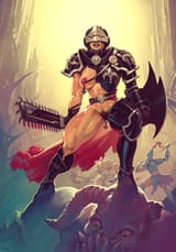 JanRockitnik - Sister of Battle turned Sister Gladiatrix, damaged and pierced in a mockery of her vows