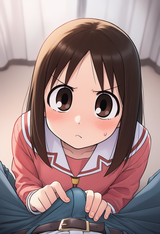 kasuga ayumu, Azumanga, school uniform, bulge, 1boy, 1girl, __, handjob,blushin s-3348048721