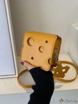 BirdinBag - Bolsa compacta con forma de queso para un toque único y elegante - Amarillo-2