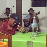 man crying in bar