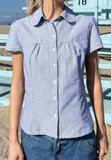 Teagan Stripes Blue Short Sleeves