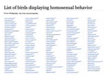 list of gay birds