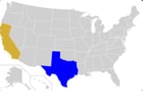 texas california on map - Google Search