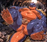 male_anthro_scalie__solo__auburn_skin__chubby__belly__laying_on_back___S552113454_St100_G7.5