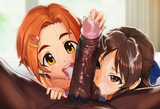 2girls, 1boy, idolmaster, impasto, painterly, painting (medium), {{realistic}}, s-3656511824