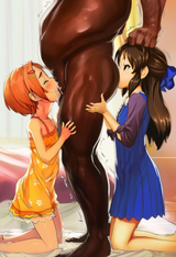 2girls, 1boy, idolmaster, impasto, painterly, painting (medium), {{realistic}}, s-3219559579