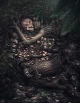 skeleton and dryad