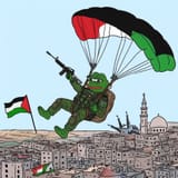 pepe hamas islamist paratrooper parachute israel