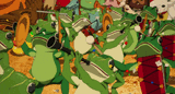 frogs on parade