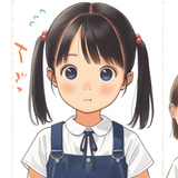 1girl, close-up, portrait, surprised, o_o, _t, white background, twintails, chi s-3842563933