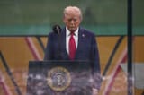 Trump scowling at poor turnout