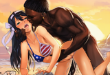 1girl, 1boy, kantai collection, impasto, painterly, painting (medium), {{realis s-517777343