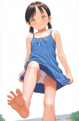 1girl, loli, aged down, smug, smirk, from below, white background, anus, glowing s-2240806439