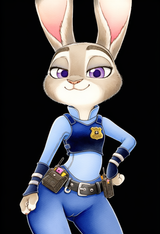female, anthro, judy hopps, purple eyes, narrowed eyes, small breasts, police un s-2219113254