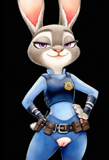 female, anthro, judy hopps, purple eyes, narrowed eyes, aroused, smug, small bre s-65875628