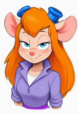 female, anthro, gadget hackwrench, bedroom eyes, bust portrait, colored sketch, s-3248688139