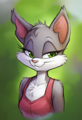 female, anthro, rita (animaniacs), small breasts, fluffy fur, bedroom eyes, bust s-1912451838