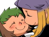 s-4e0f4f54 hijiri byakuren smile 2girls animal ears blush eyes closed female focus gradient hair green hair hijir