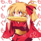 flandre yukata eats corn intensely