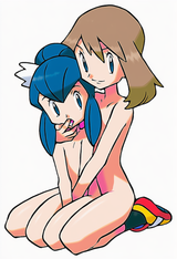 1girl, May (Pokemon), Liza (Pokemon) flat chest, age difference, height differe s-866543750