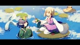 suwako and wakasagihime share their frogs