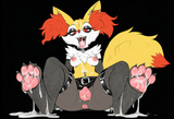 female, anthro, braixen, young, black eyeliner, long eyelashes, bags under eyes, s-61454247