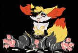female, anthro, braixen, young, black eyeliner, long eyelashes, bags under eyes, s-885539314