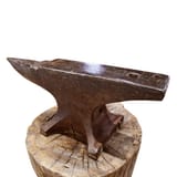 19th-century-american-blacksmiths-anvil-on-tree-stump-pedestal-5924