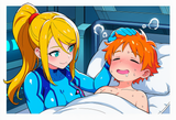 (In the style of (Metroid) + official_art, 1__indoors sci-fi hospital, hospital s-1029485949