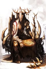 masked king on his bone throne