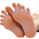 1girl, loli, aged down, close-up, barefoot, feet, soles, toe spread, white backg s-2843409641