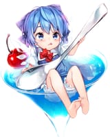 CIRNO PARTIALLY SUBMERGED IN SOMETHING BLUE