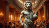 marble lion at the roman orgy