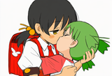 2girls, yuri, kiss, French kiss, hug, mutual hug, from side, height difference, s-821372569