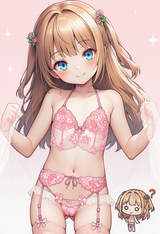 1girl, loli, aged down, bra, lingerie, g-string, lace bra, flat chest, panties, s-4141999679