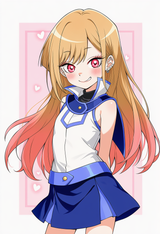1girl, {{flat chest, aged down, loli}}, Marin Kitagawa, tenjouin asuka (cosplay s-3961783184