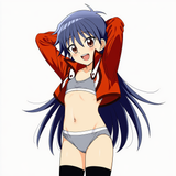 1girl, Saotome Rei, long hair, {{flat chest, aged down, loli}}, grey panties, ha s-1309712044