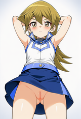 1girl, loli, aged down, tenjouin Asuka, hands behind head, duel academy uniform s-2371264225