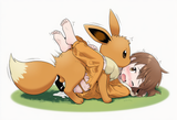 1girl, loli, aged down, eevee onesie, eevee, bestiality, on back, missionary, m s-1741745174