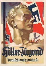 Hitler-Jugend_Deutschlands_Zukunft_Ansichtskarte_Postkarte_Ludwig_Hohlwein_Aquarell_NSDAP_propaganda_HJ_Fahnen_Postcard_issued_by_Deutscher_Jugendverlag_Hitler_Youth_Germany&#039;s_future_No_known_copyright_restrictions_3201200095