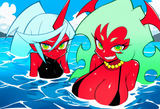 Swimming, .85__(In the style of panty _&amp;_stocking_with_garterbelt + style_Parody s-2698516212